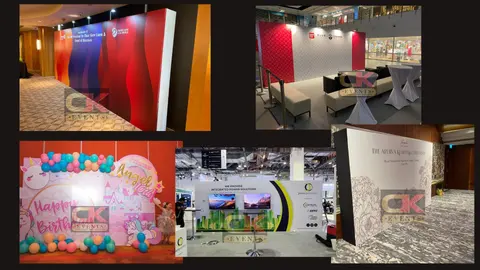 Corporate exhibition walls, printed photo backdrops and birthday display