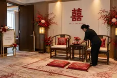 Sunway Resort Hotel chinese tea ceremony design reference with tea-respect seating and small serving table