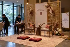 Setia City Convention Centre chinese tea ceremony design reference with intimate tea-ceremony corner beside wedding foyer
